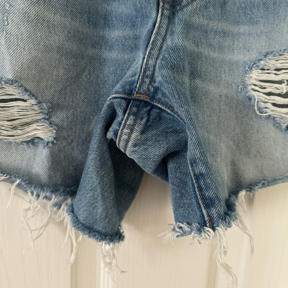 Madewell Relaxed Mid-Length Denim Shorts Steenwick Wash Ripped Edition size 28 - Picture 12 of 14